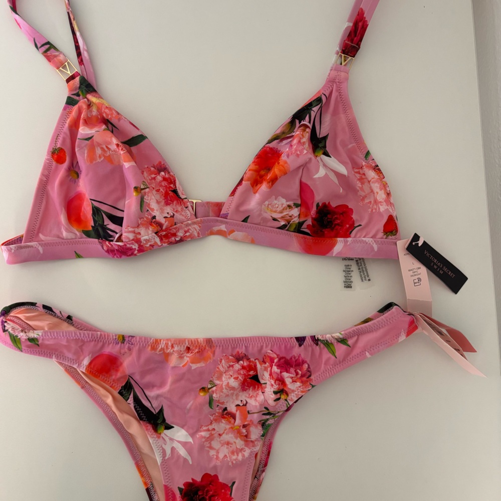 NWT Victoria’s Secret pink floral print bikini 2 piece